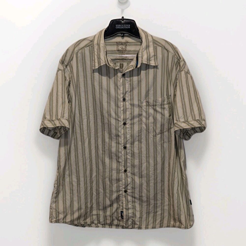 Kuhl Eluxur Striped Hiking Outdoor Gorpcore Button Up Shirt Men’s‎ XL Green